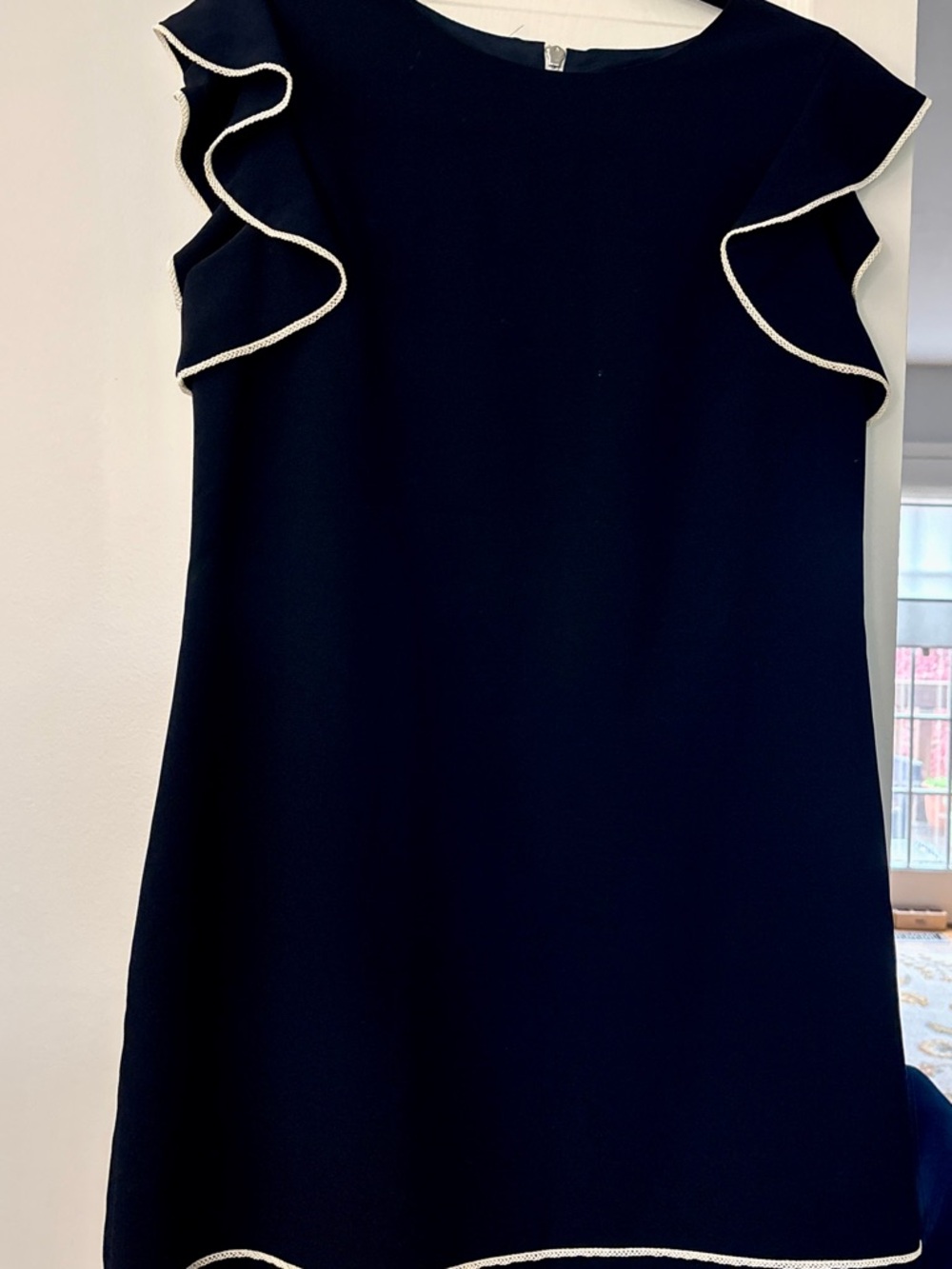 Black Mini Dress with White Trim